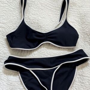 Aerie Dark Blue Bikini with White Accents
